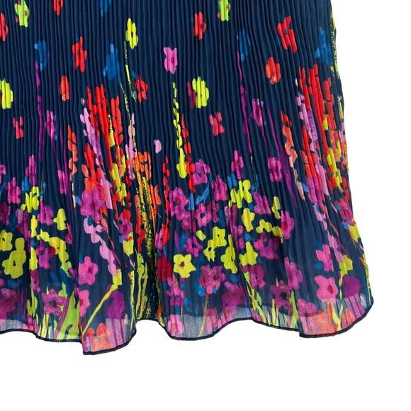 Aeropostale Mini Skirt Womens XL Blue Floral Boho Chiffon Mini Whimsy Maximalist - Picture 2 of 7